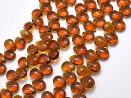 Glass Beads-Smoky, 8x11mm Flat Teardrop beads, 12 Inch-RainbowBeads