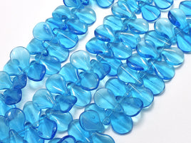 Glass Beads-Blue, 13x19mm Leaf beads, 10 Inch-RainbowBeads
