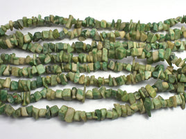 Green Spot Jasper, 4-8mm Chips Beads, 35 Inch-RainbowBeads