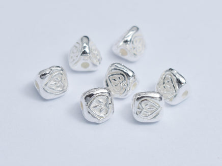 4pcs 925 Sterling Silver Beads, 4.5x4.5mm Triangle Beads-Rainbow Beads
