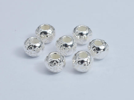 4pcs 925 Sterling Silver Beads, 3.8x4.8mm Rondelle-Rainbow Beads
