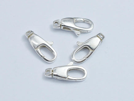 2pcs 925 Sterling Silver Oval Lobster Claw Clasp, Spring Clasp, 11x4mm-Rainbow Beads