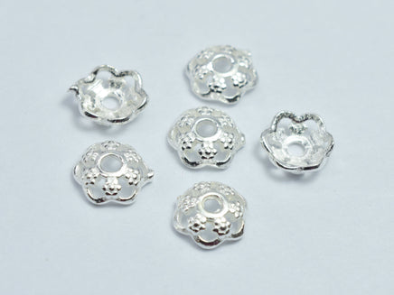 10pcs 925 Sterling Silver Bead Caps, 6x1.8mm-RainbowBeads