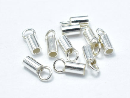 20pcs 925 Sterling Silver End Cap, 6.5x2mm-RainbowBeads