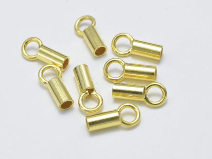 20pcs 24K Gold Vermeil Cord End Cap, 925 Sterling Silver Cord End Cap, 6.5x2mm-RainbowBeads