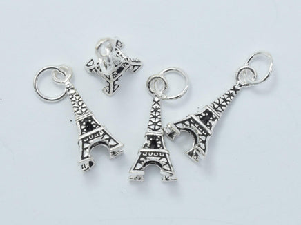 2pcs 925 Sterling Silver Charm, Eiffel Tower Charm-RainbowBeads