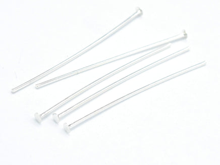 20pcs 925 Sterling Silver Head Pin, 30mm, 0.6mm(23gauge), Head 1.8mm-RainbowBeads