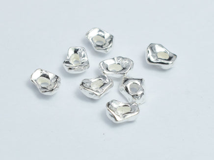 10pcs 925 Sterling Silver 4.2x3.2mm Irregular Spacer-RainbowBeads
