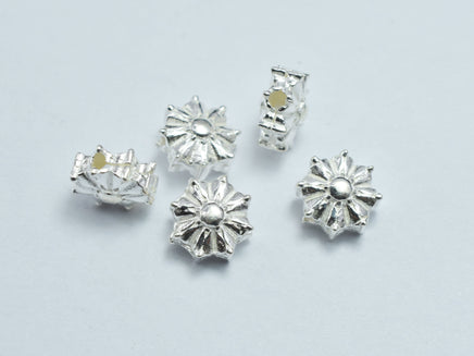 4pcs 925 Sterling Silver Beads, 7x4mm-RainbowBeads