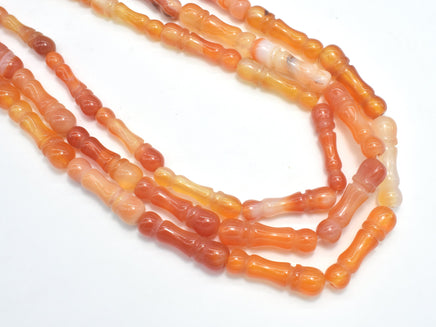CARNELIAN BEADS, ORANGE, 8X28MM-RainbowBeads