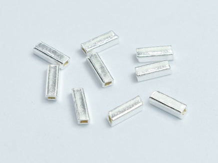 30pcs 925 Sterling Silver Square Tube 1.5x4.5mm-RainbowBeads