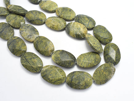Russian Serpentine Beads, 20x30mm Faceted Oval Beads-RainbowBeads