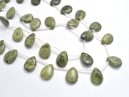Russian Serpentine, 13x18mm Flat Teardrop Beads-RainbowBeads