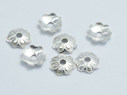 20pcs 6mm 925 Sterling Silver Bead Caps, 6mm Flower Bead Caps-RainbowBeads