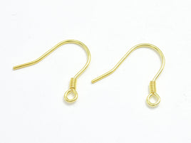 10pcs 24K Gold Vermeil Earring Hook, Fishhook, 925 Sterling Silver Earring Hook, 15x10mm-RainbowBeads