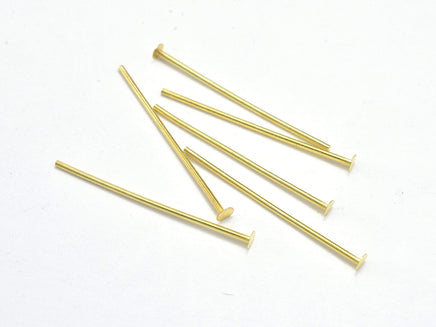 20pcs 24K Gold Vermeil Head Pin, 925 Sterling Silver Pin, 15mm-RainbowBeads