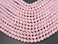 Matte Rose Quartz Beads, 8mm Round beads-RainbowBeads