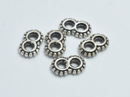 8pcs 925 Sterling Silver Spacers-Antique Silver, 8x5mm Spacer, 2 Hole Spacer, 2 Hole Connector-RainbowBeads