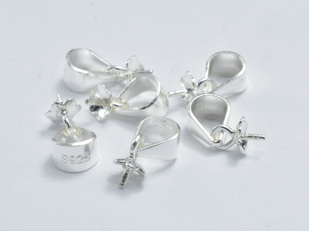 10pcs 925 Sterling Silver Half Drilled Bead Bails, 5x4mm Ice Pick Bails-RainbowBeads