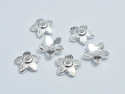 10pcs 925 Sterling Silver 6x1.9mm Flower Bead Caps-RainbowBeads
