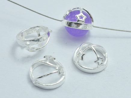 4pcs 925 Sterling Silver Bead Caps, 10mm Bead Caps, Inner 8.2mm, For 8mm Beads-RainbowBeads