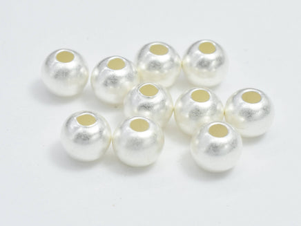 15pcs Matte 925 Sterling Silver Beads, 4mm Round Beads-RainbowBeads