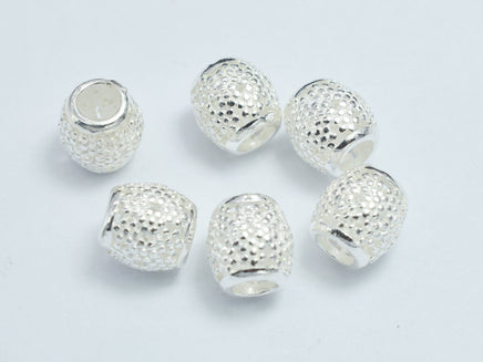 2pcs 925 Sterling Silver Filigree Drum Beads 6.5x6.8mm,-RainbowBeads