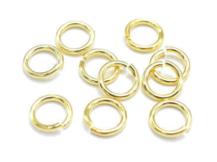 150pcs 8mm Open Jump Ring, 1.15mm (17gauge), Gold Plated-RainbowBeads