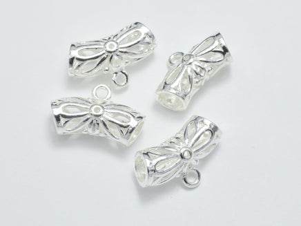2pcs 925 Sterling Silver Bead Connector, Filigree Round Tube-RainbowBeads
