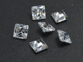 Cubic Zirconia Loose Gems-Faceted Square, 1piece-RainbowBeads