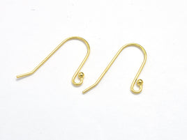 10pcs 24K Gold Vermeil Ear wire, Earring Hook, Fishhook, 925 Sterling Silver Earring Hook, 18x10mm-RainbowBeads