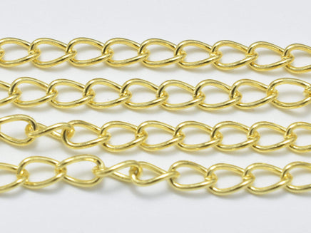 1foot 24K Gold Vermeil Curb Chain, 925 Sterling Silver Chain, Curb Chain, Jewelry Chain, 2x3mm-RainbowBeads