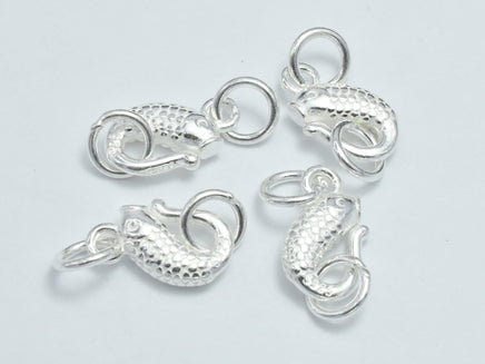 2pcs 925 Sterling Silver Fish Clasps, Fish Hook Clasp, 10x7.5mm-RainbowBeads