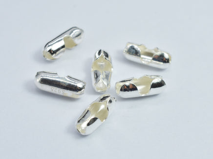 4pcs 925 Sterling Silver Crimp Cord Ends Tube Beads, 10x4mm-RainbowBeads