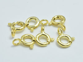 10pcs 24K Gold Vermeil Spring Ring Clasp, 925 Sterling Silver Clasp, 5.5mm Round-RainbowBeads