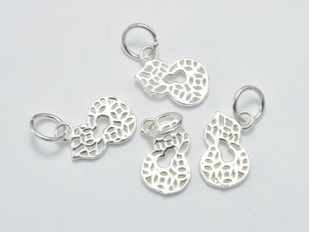 4pcs 925 Sterling Silver Charm, Gourd Charm, 11x7mm-RainbowBeads