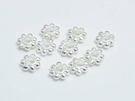 20pcs 925 Sterling Silver Spacers, 3.5mm Daisy Spacer, 1.2mm Thick-RainbowBeads