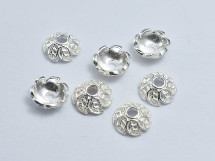 4pcs 925 Sterling Silver Bead Caps, 7x3mm-RainbowBeads