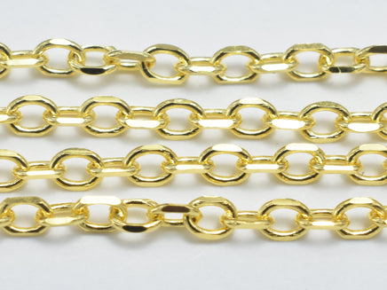 1foot 24K Gold Vermeil Oval Chain, 925 Sterling Silver Chain, Oval Chain, Jewelry Chain, 1.8x2.3mm-RainbowBeads