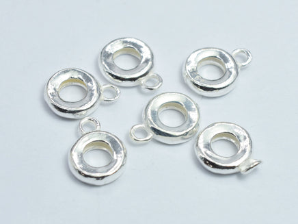 2pcs 925 Sterling Silver Bead Connector Rondelle 7.8x2.2mm-RainbowBeads