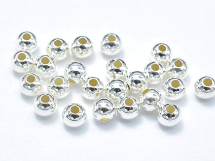 30pcs 925 Sterling Silver Beads, 3mm Round Beads-RainbowBeads