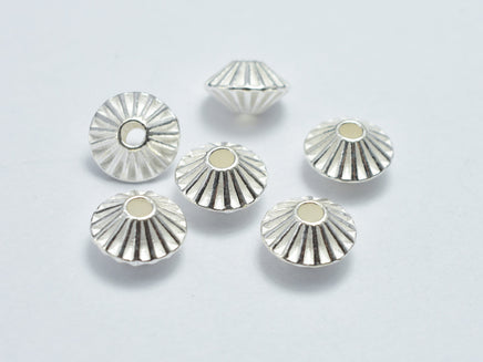 2pcs 925 Sterling Silver Bicone Beads, 7.8x4.8mm-RainbowBeads