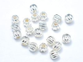 4mm 925 Sterling Silver Beads, 4mm Round Beads, 10pcs-RainbowBeads