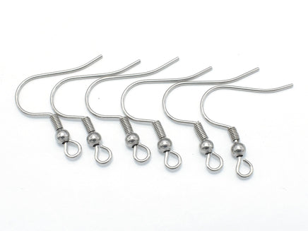 Stainless Steel Earring Hooks, 19mm, 25 pairs-RainbowBeads