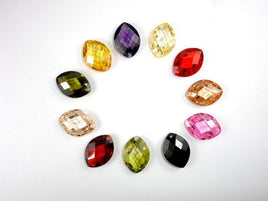 CZ beads,13x18mm Faceted Marquoise-RainbowBeads