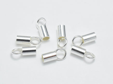 20pcs 925 Sterling Silver Cord End Cap, 7.2x2.6mm-RainbowBeads