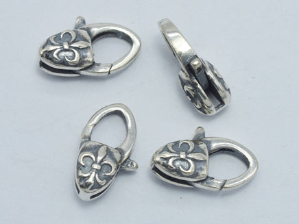1pc 925 Sterling Silver Lobster Claw Clasp-Antique Silver, 12x7mm-RainbowBeads