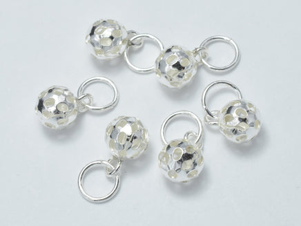 8pcs 925 Sterling Silver Charms, Filigree Ball Charms, 5mm Ball-RainbowBeads