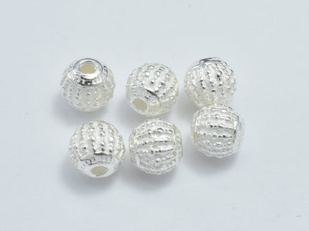 2pcs 925 Sterling Silver Beads, 5.5mm Round Beads-RainbowBeads