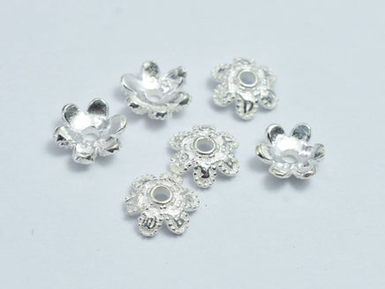 10pcs 925 Sterling Silver 6x2mm Flower Bead Caps-RainbowBeads